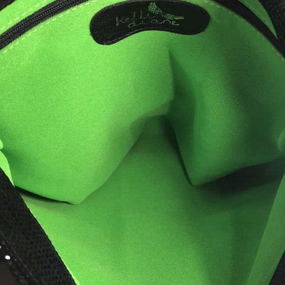 Kelli Diane Designs Black Metallic Suede Leather Crossbody Purse Bag - Picture 10 of 11